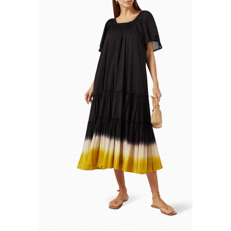 Khara Kapas - Dusty Ink Midi Dress in Cotton