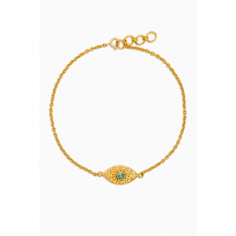 MONTROI - The Gem Palace Eye Charm Bracelet in 22kt Yellow Gold