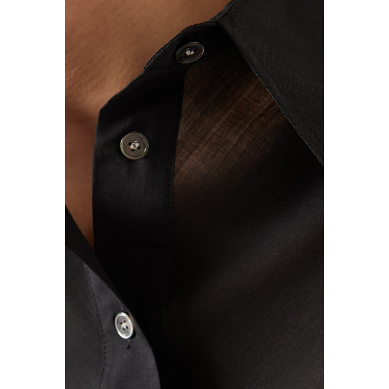 LVIR - Shirred Slim-fit Shirt in Wool-blend