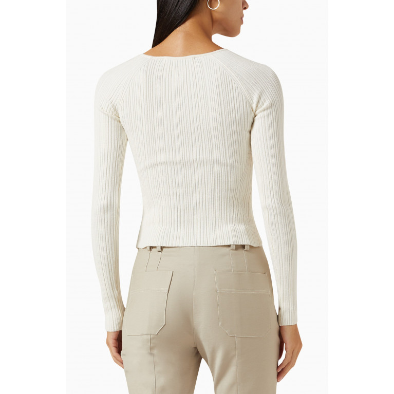LVIR - Cut-out Ribbed Sweater in Wool-blend Knit Neutral