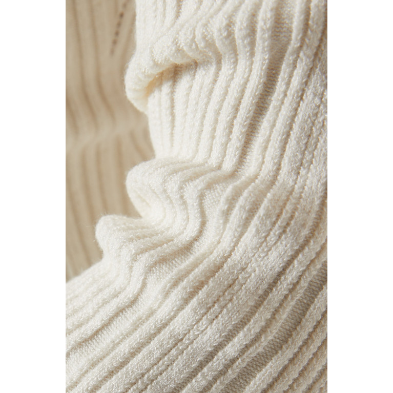 LVIR - Cut-out Ribbed Sweater in Wool-blend Knit Neutral