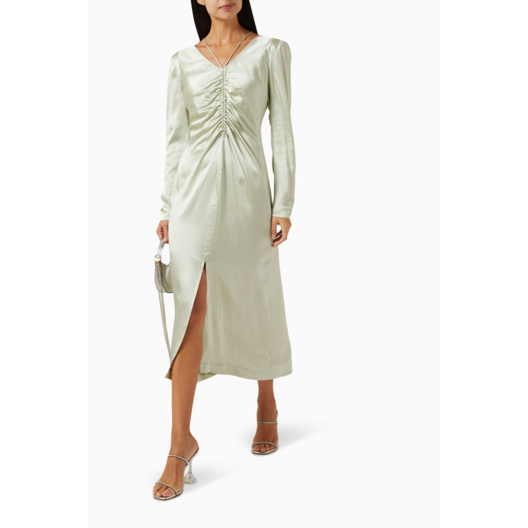 LVIR - Shirred Midi Dress in Silk