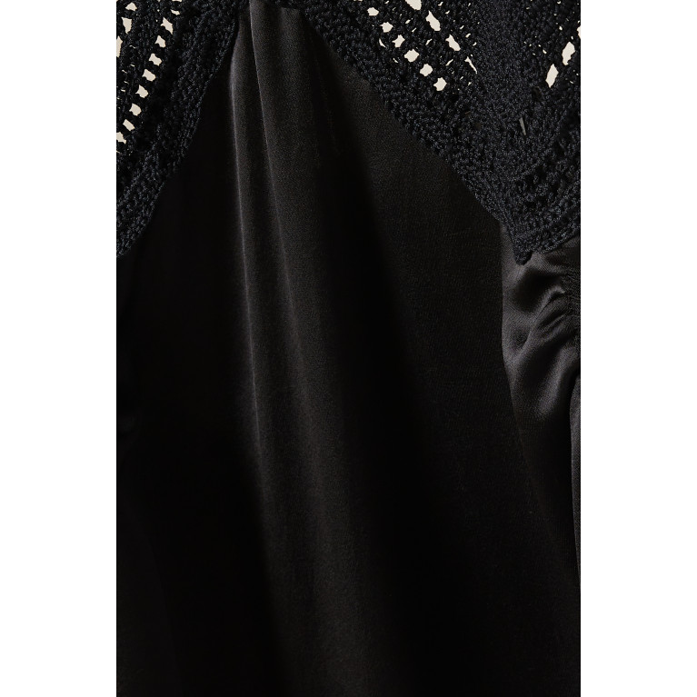 LVIR - Knit Camisole Slip Dress in Cotton Black
