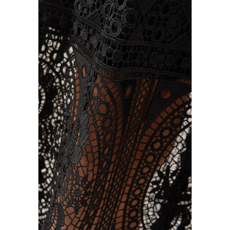 LVIR - V-neck Midi Dress in Lace