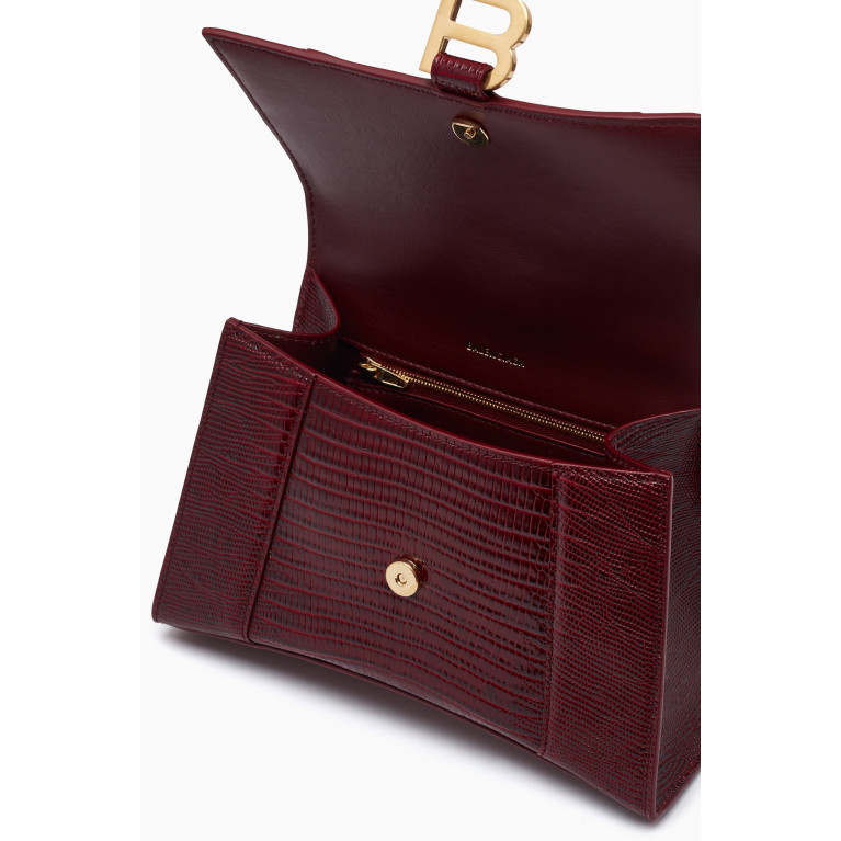 Balenciaga - Small Hourglass Top-handle Bag in Crocodile-embossed Leather