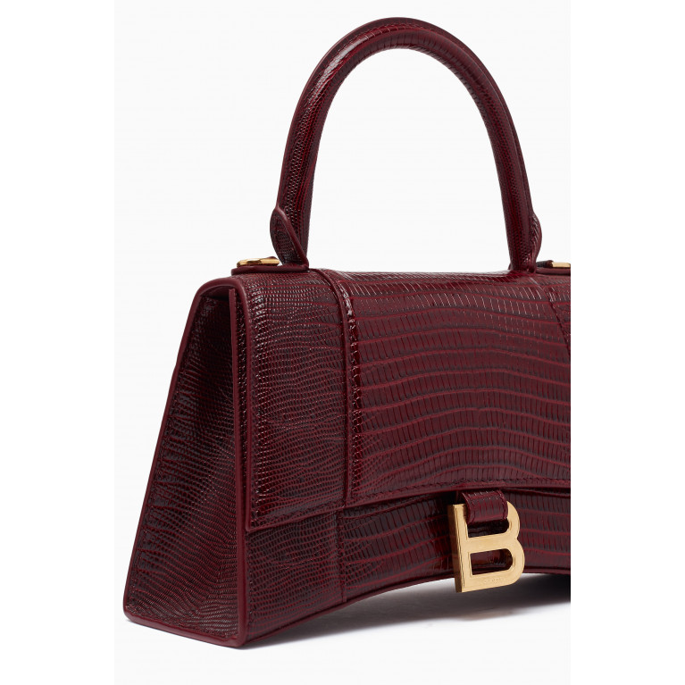 Balenciaga - Small Hourglass Top-handle Bag in Crocodile-embossed Leather