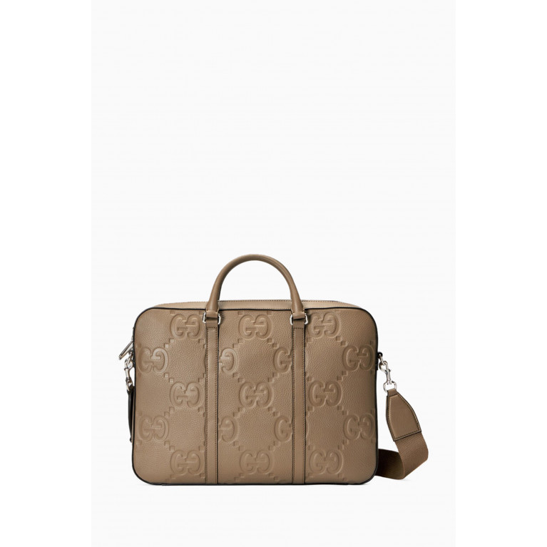 Gucci - Jumbo GG Zip Briefcase in Leather