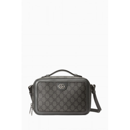 Gucci - Small Ophidia Shoulder Bag with Web in Supreme Canvas
