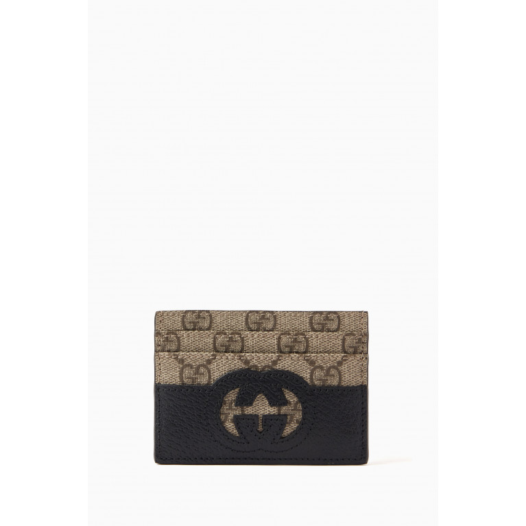 Gucci - Cut-out Interlocking G Card Case in Canvas & Leather
