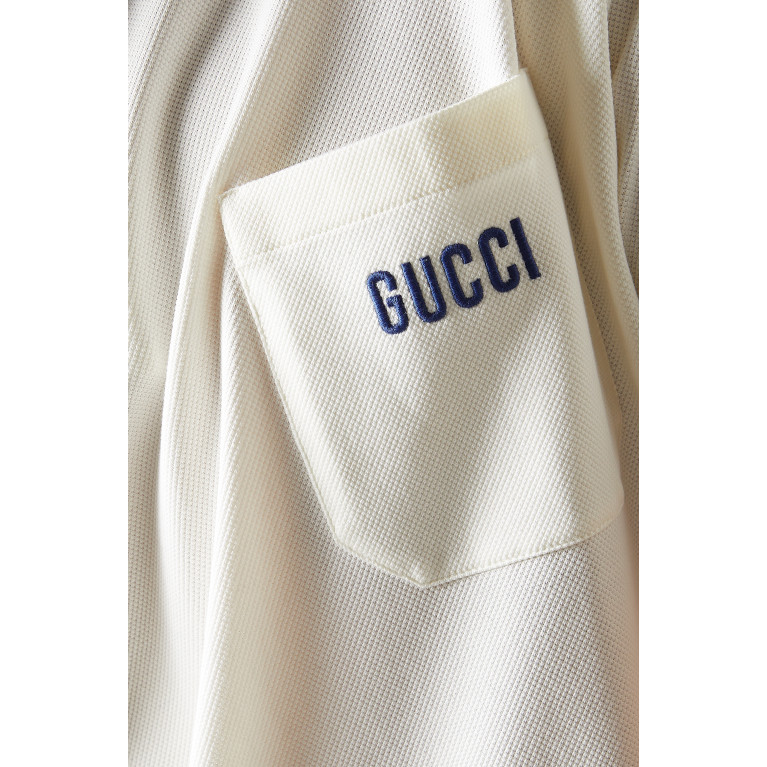 Gucci - Embroidered Logo Polo in Cotton