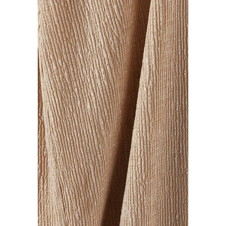 Rumer - Tucker Long Sleeve Crop Top in Crinkle-knit Neutral