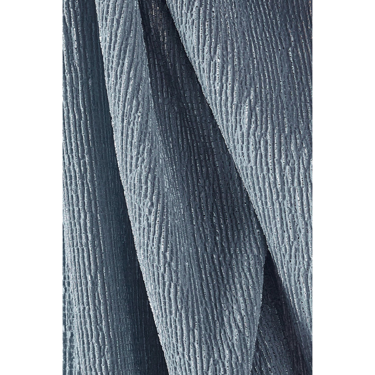 Rumer - Tucker Long Sleeve Crop Top in Crinkle-knit Blue