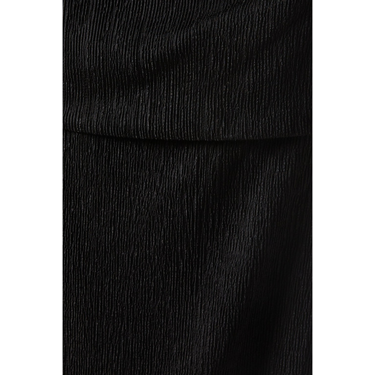 Rumer - Tucker Column Maxi Dress in Crinkle-knit Black