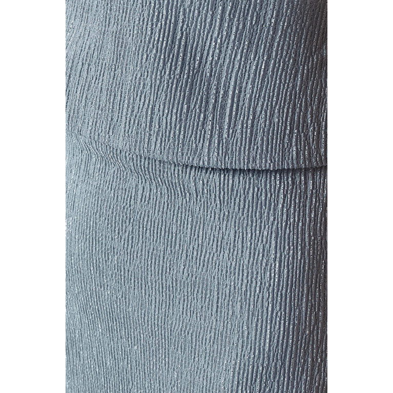 Rumer - Tucker Column Maxi Dress in Crinkle-knit Blue