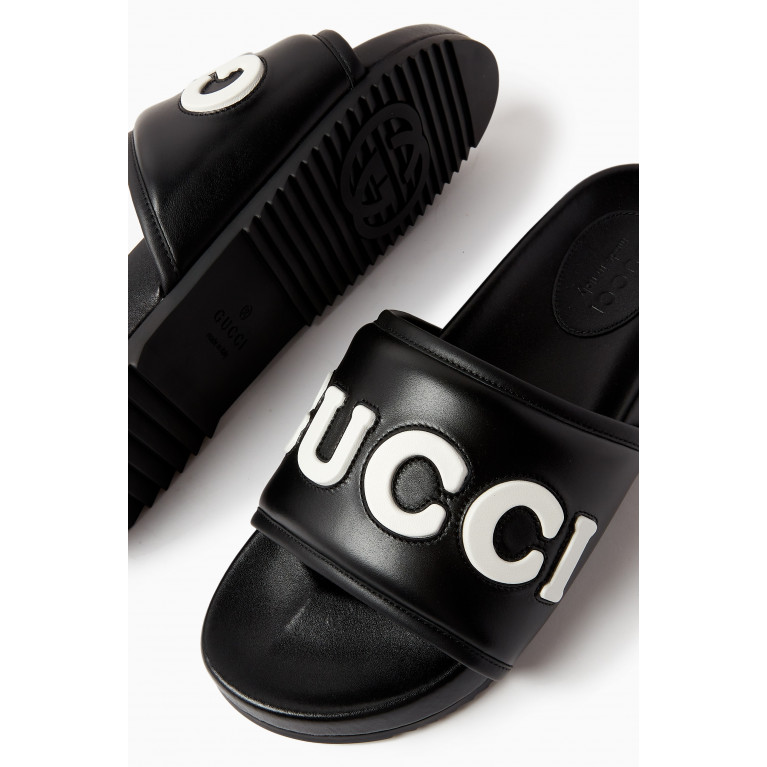 Gucci - Logo Slides in Calf Leather