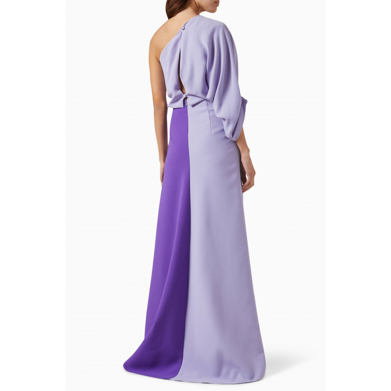NASS - One-shoulder Gown in Crepe Multicolour