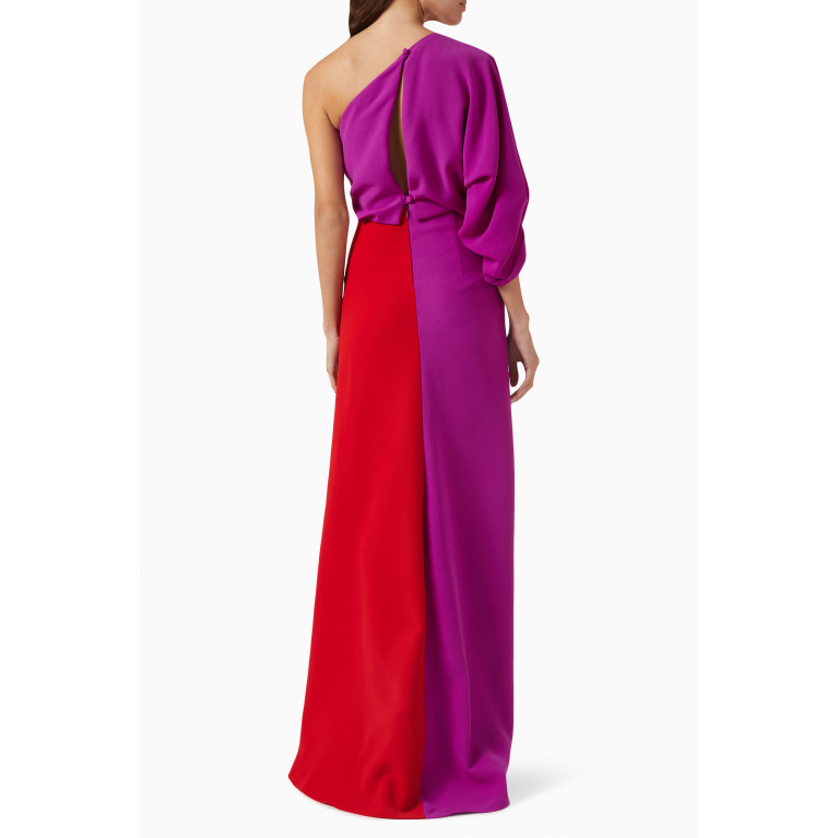 NASS - One-shoulder Gown in Crepe Red