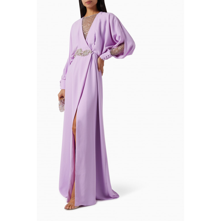 NASS - Maxi Dress in Crepe Satin Purple