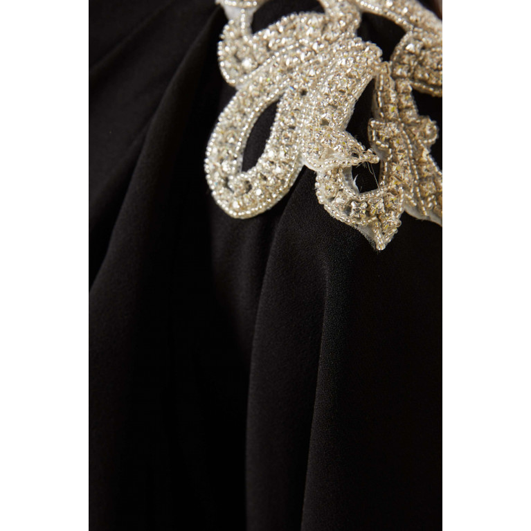 NASS - Crystal-embellished One-shoulder Dress Black