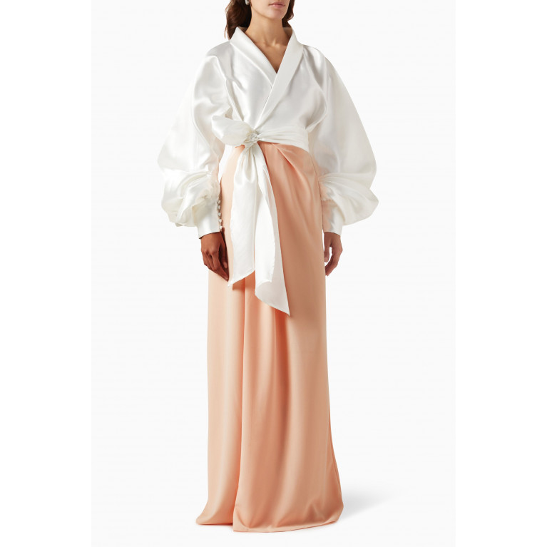 NASS - Two-tone Gown in Crepe Multicolour