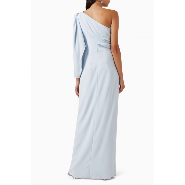 NASS - One Shoulder Gown in Chiffon Blue