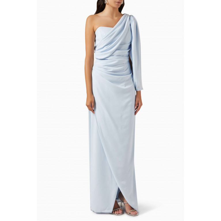 NASS - One Shoulder Gown in Chiffon Blue