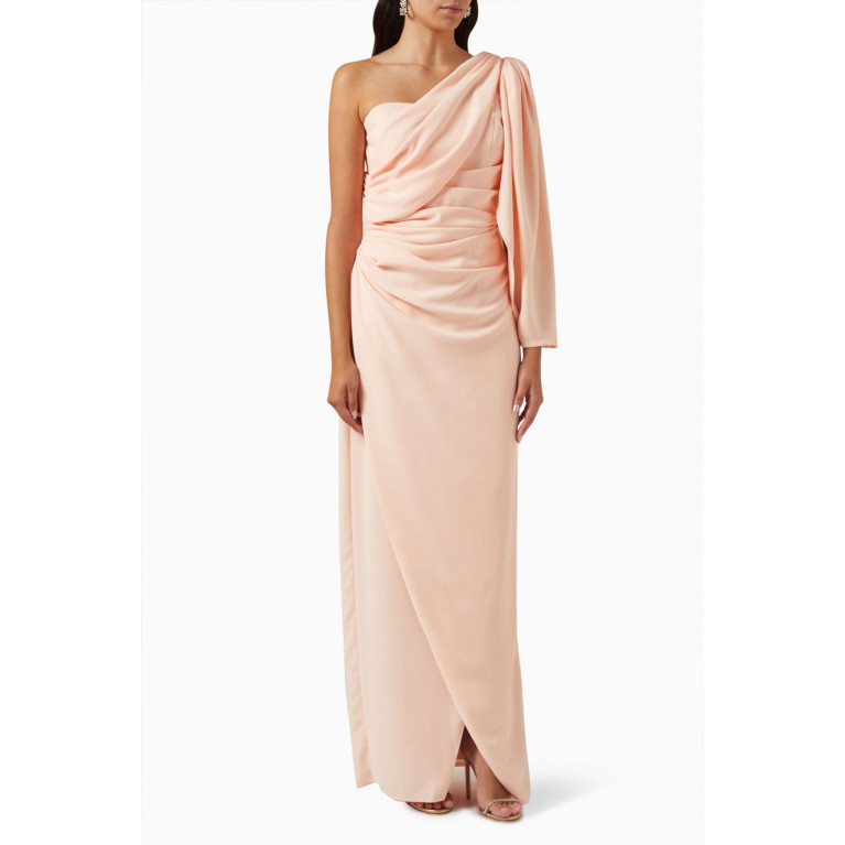 NASS - One Shoulder Gown in Chiffon Pink