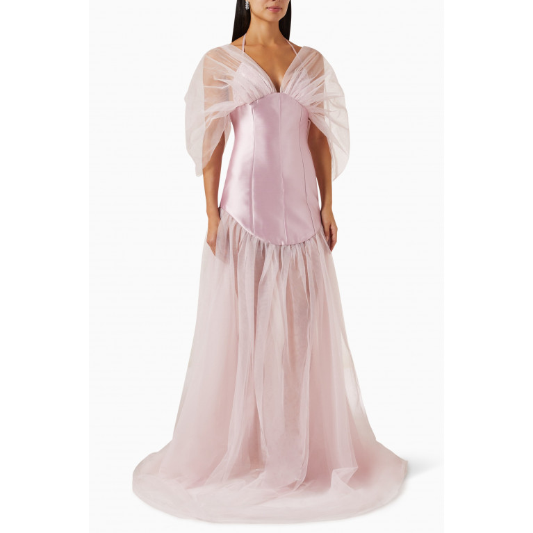 NASS - Cape Shoulder Dress in Tulle