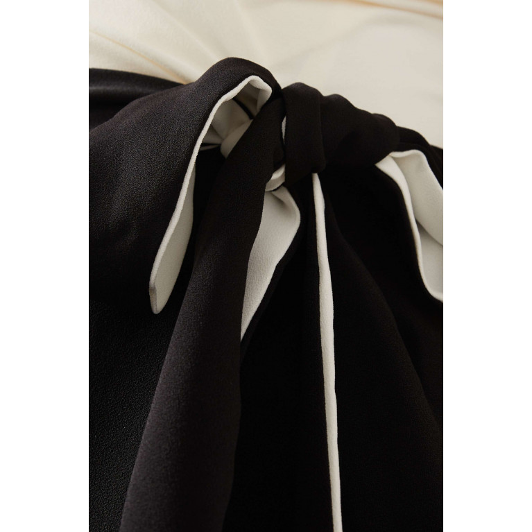 NASS - Cape-sleeve Maxi Dress in Crepe Multicolour