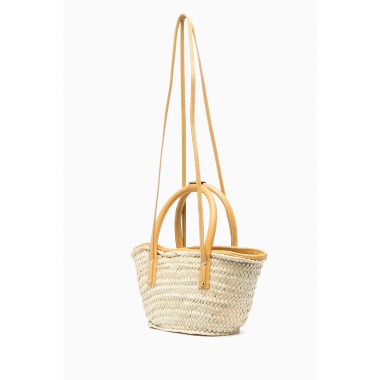 Jacquemus - Le Petit Panier Soeili Basket Bag in Straw & Leather