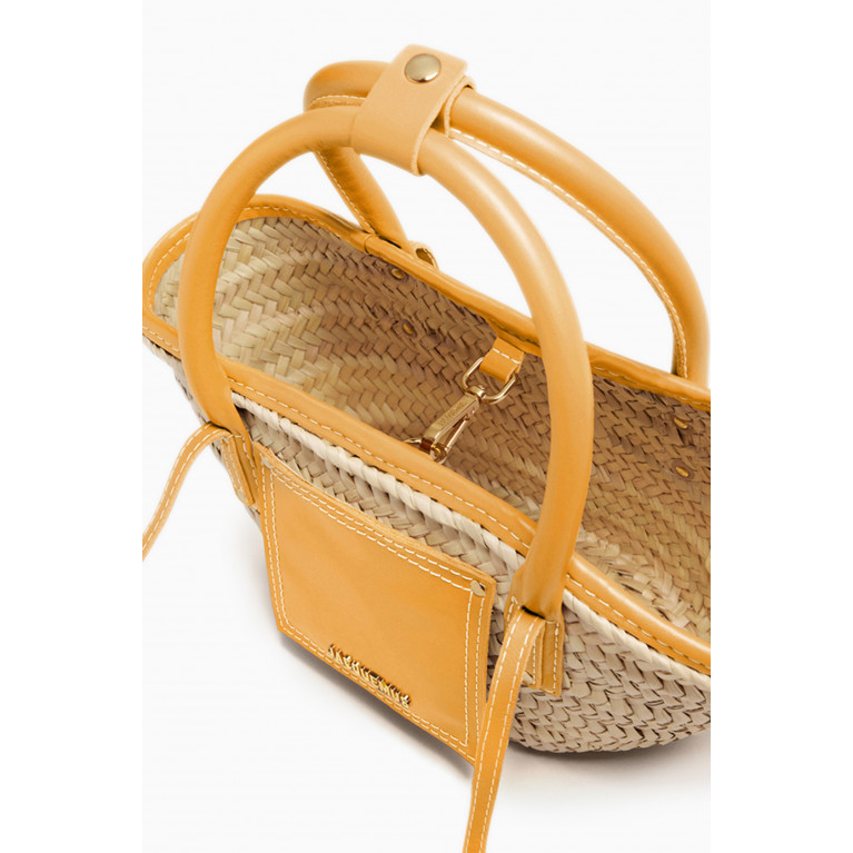 Jacquemus - Le Petit Panier Soeili Basket Bag in Straw & Leather