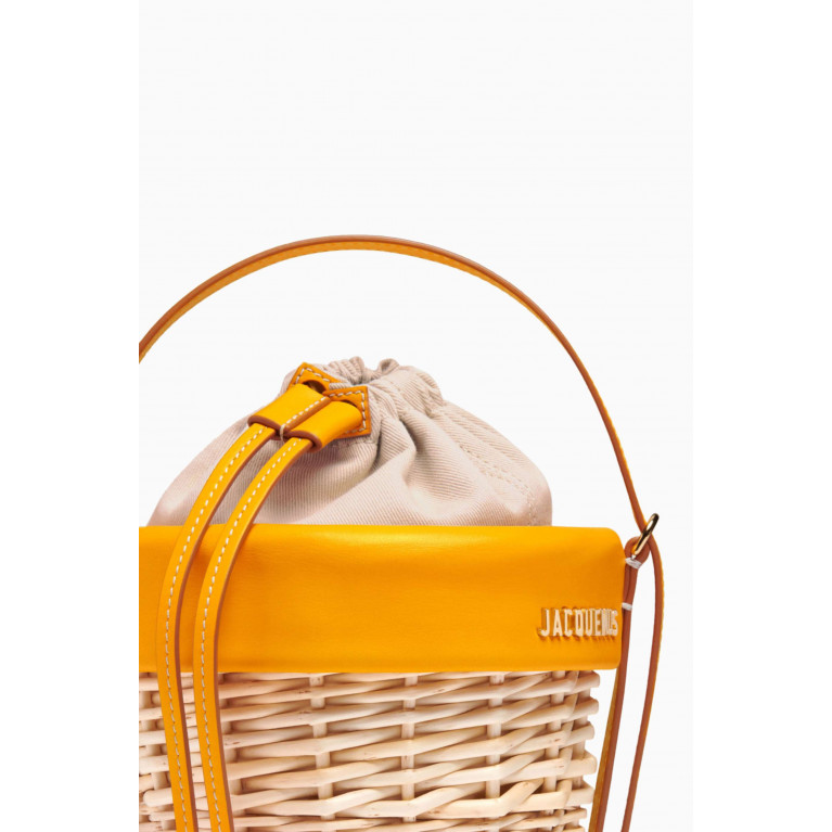 Jacquemus - Le Panier Seau Bucket Basket in Wicker Yellow