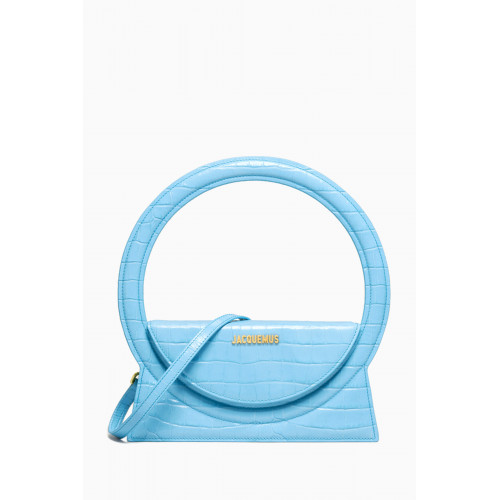 Jacquemus - Le Sac Rond Shoulder Bag in Crocodile-effect leather