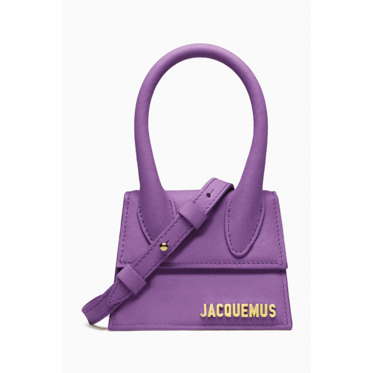 Jacquemus - Le Chiquito Mini Tote Bag in Rubberised Leather Purple