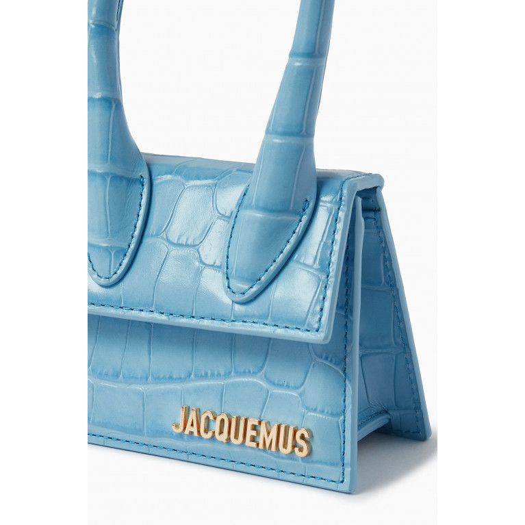 Jacquemus - Le Chiquito Signature Mini Tote Bag in Croc-embossed Leather