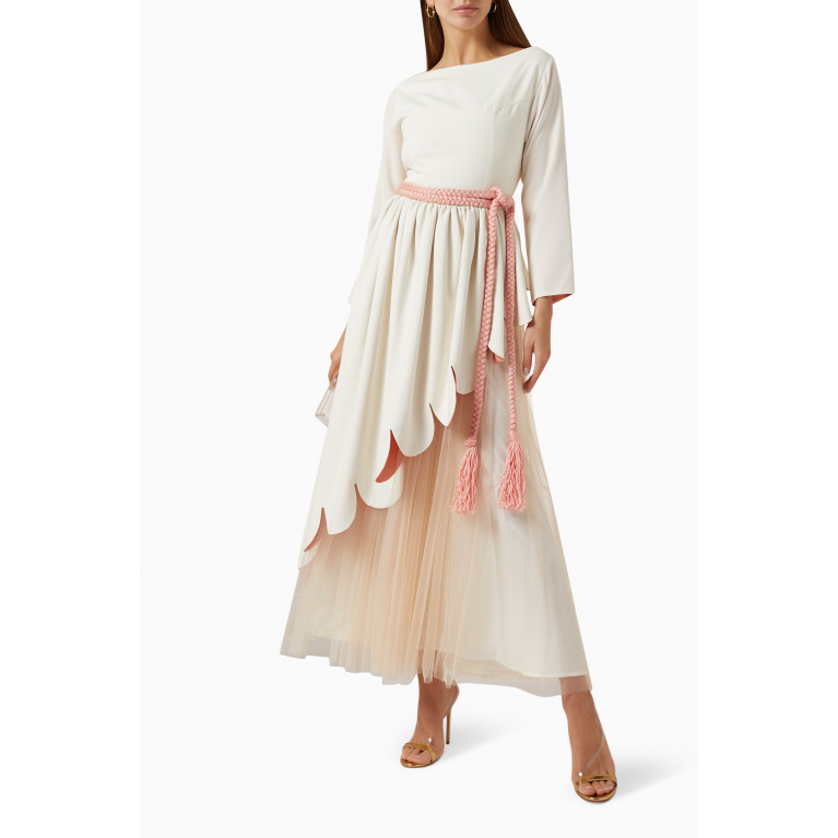The Orphic - Parisian Style Maxi Dress in Crepe & Tulle