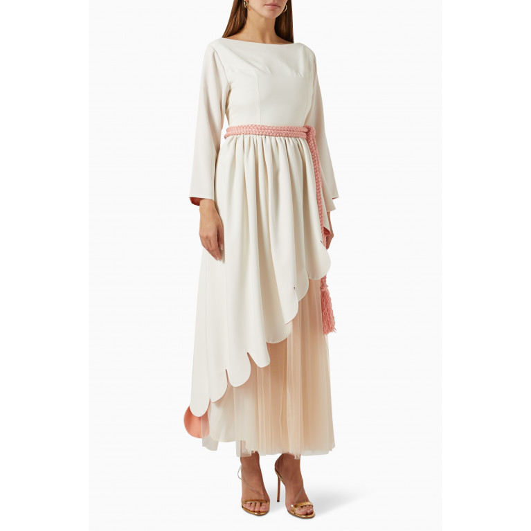 The Orphic - Parisian Style Maxi Dress in Crepe & Tulle