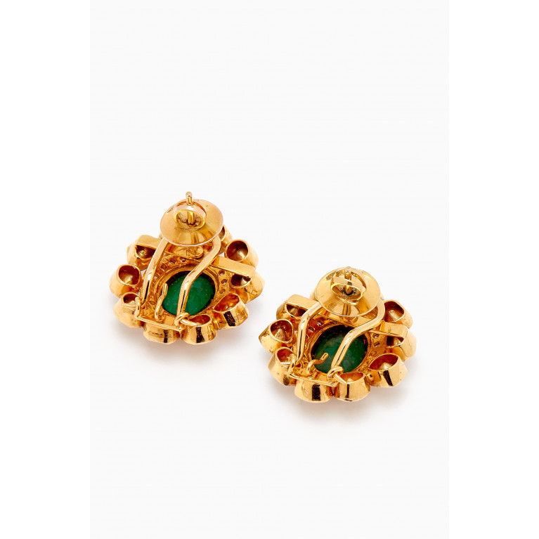 M's Gems - Jhalak Stud Earrings in 18kt Gold & Polki Diamonds
