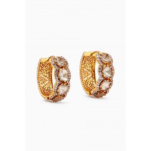 M's Gems - Shanaya Hoop Earrings in 18kt Gold & Polki Diamonds