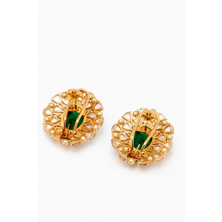 M's Gems - Begum Stud Earrings in 18kt Gold & Doublet