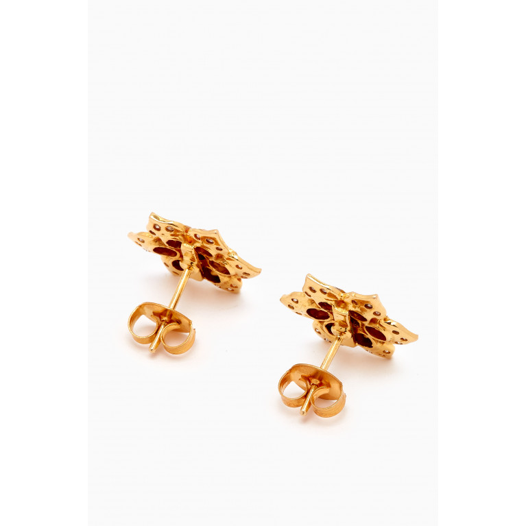 M's Gems - Nalini Stud Earrings in 18kt Gold & Uncut Diamonds