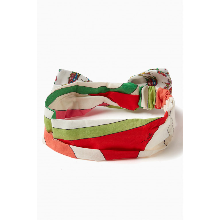 Emilio Pucci - Abstract-print Bow-applique Headband in Cotton