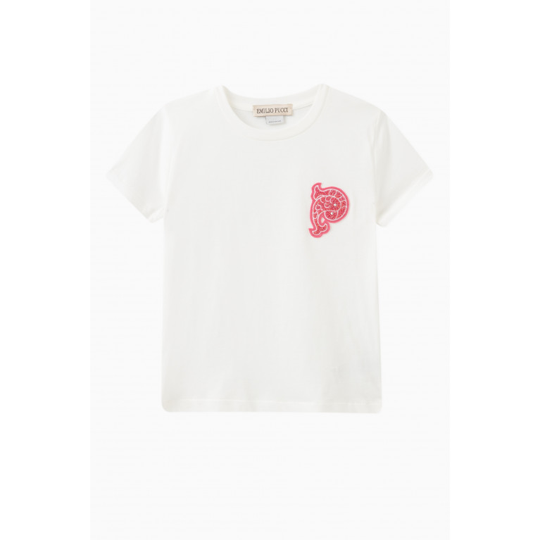 Emilio Pucci - P-Appliqué T-Shirt in Cotton