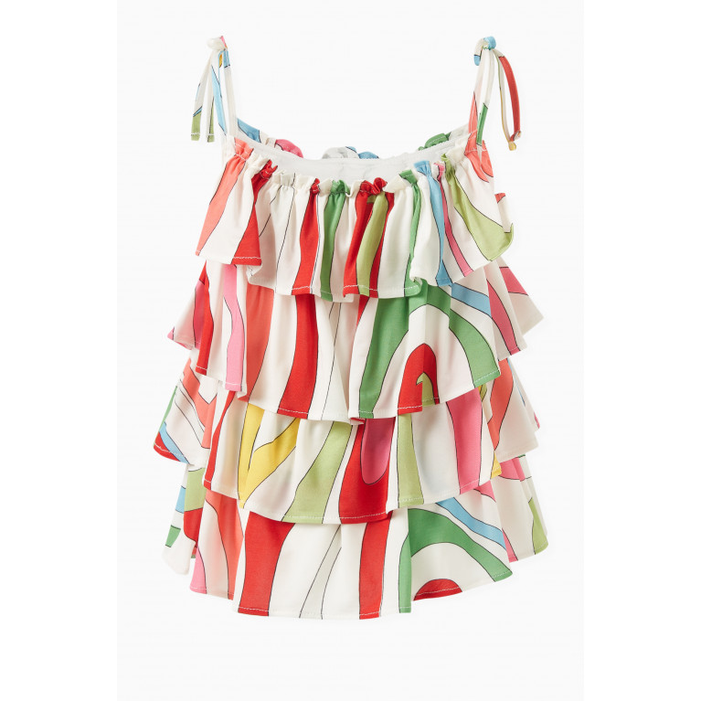 Emilio Pucci - Abstract-print Multi-tiered Dress in Viscose