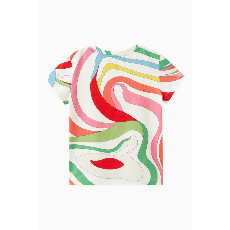 Emilio Pucci - Abstract-print Fish-embroidered T-shirt in Cotton