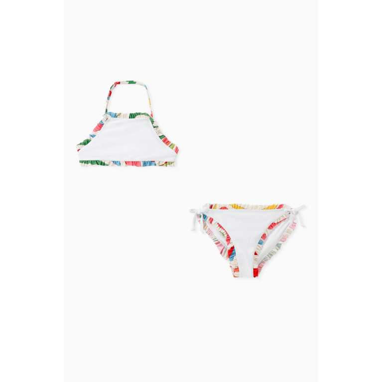 Emilio Pucci - Marmo-Print Ruffled Bikini in Lycra