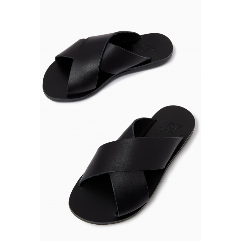Ancient Greek Sandals - Little Thais Soft Sandals in Leather Black
