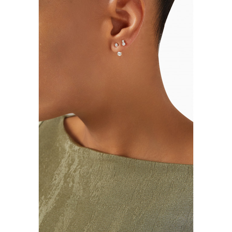 Fergus James - Diamond Mini Cluster Earrings in 18kt Gold White
