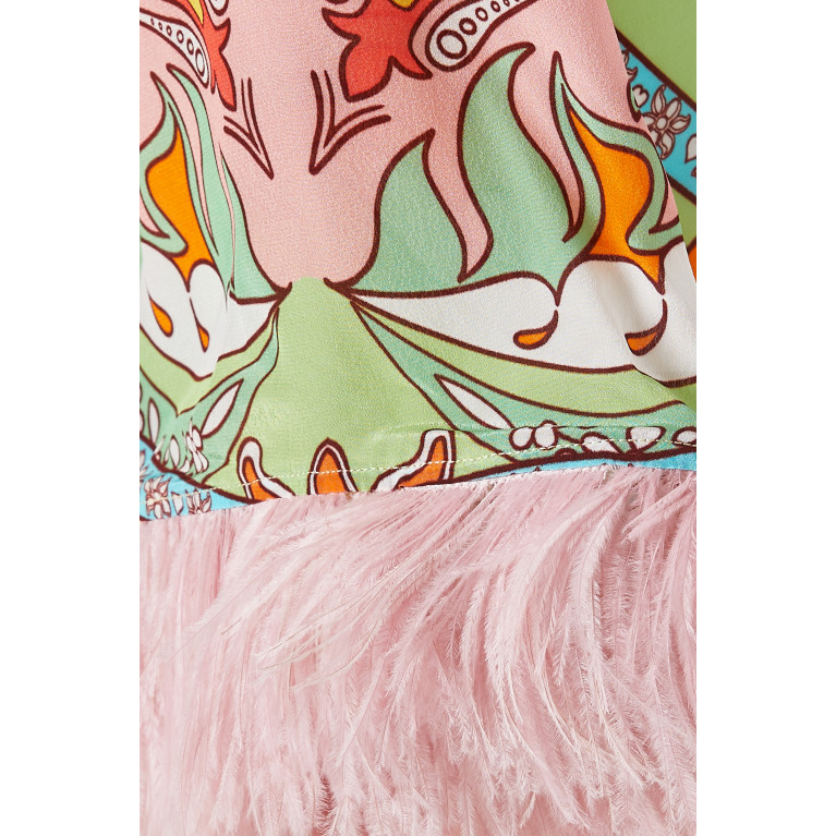 Borgo de Nor - Cocoa Print Mini Dress in Crepe Multicolour