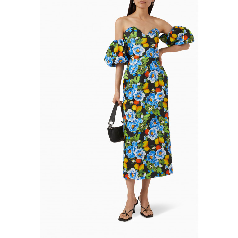 Borgo de Nor - Tatti Off-the-Shoulder Dress in Cotton Multicolour